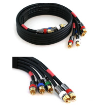 Custom Gold Plating 5RCA Male to Male Component Audio Video Cable